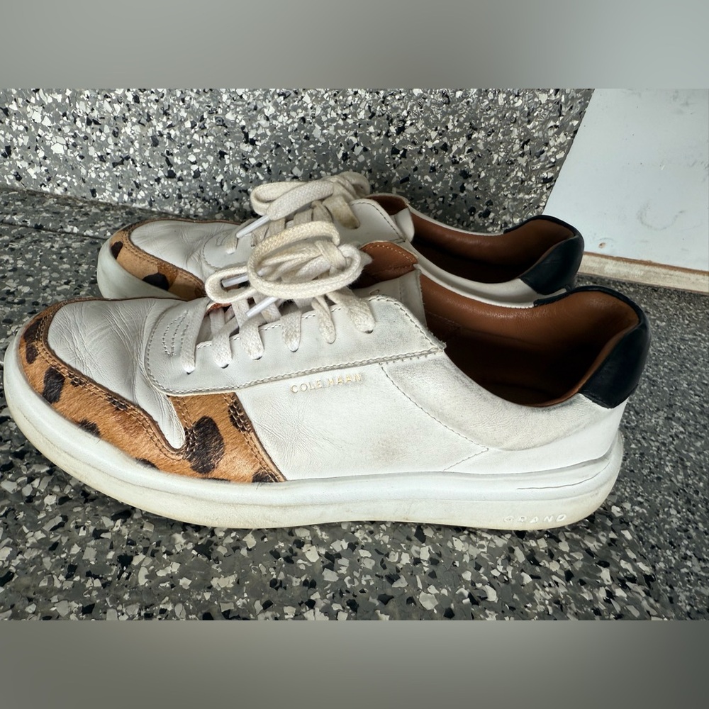Cole Haan Women's White and Brown Sneakers - Picture 4 of 10